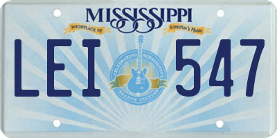MS license plate LEI547