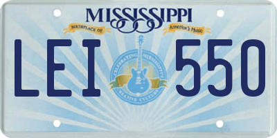 MS license plate LEI550