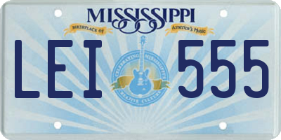 MS license plate LEI555