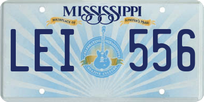 MS license plate LEI556
