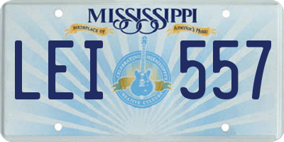 MS license plate LEI557