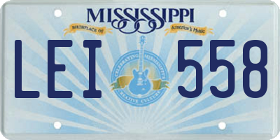 MS license plate LEI558