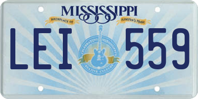 MS license plate LEI559