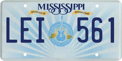 MS license plate LEI561
