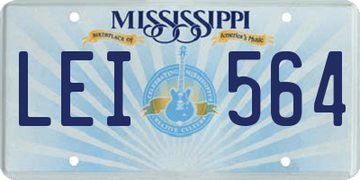 MS license plate LEI564