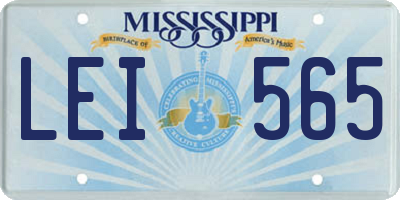MS license plate LEI565