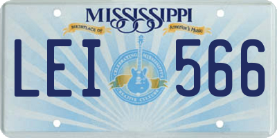 MS license plate LEI566