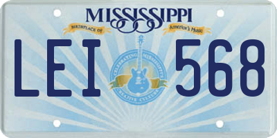 MS license plate LEI568