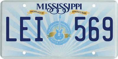 MS license plate LEI569