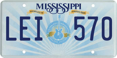 MS license plate LEI570