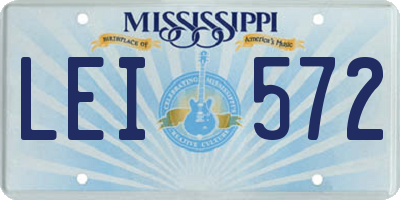 MS license plate LEI572