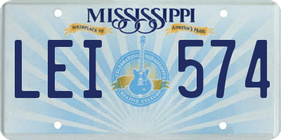 MS license plate LEI574