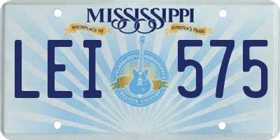 MS license plate LEI575