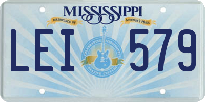 MS license plate LEI579