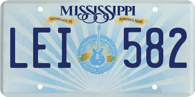 MS license plate LEI582