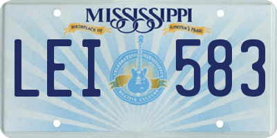 MS license plate LEI583