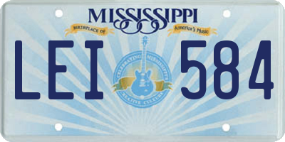 MS license plate LEI584