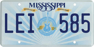 MS license plate LEI585
