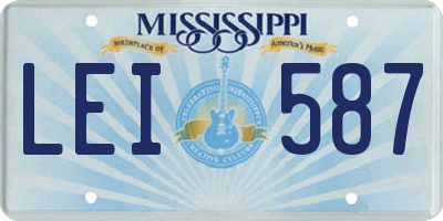 MS license plate LEI587