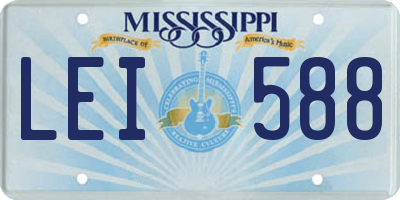 MS license plate LEI588