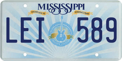 MS license plate LEI589