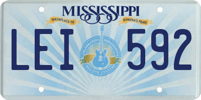 MS license plate LEI592