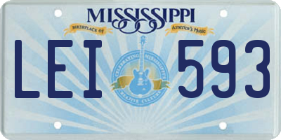 MS license plate LEI593