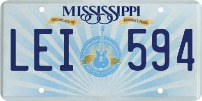MS license plate LEI594