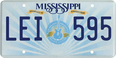 MS license plate LEI595