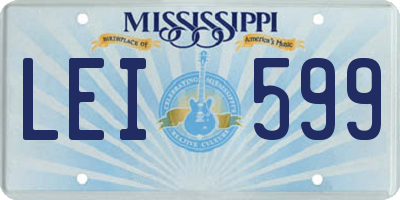 MS license plate LEI599