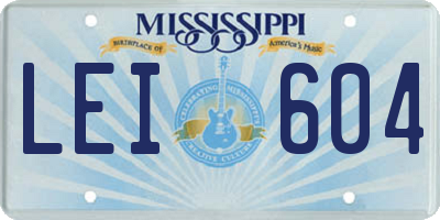 MS license plate LEI604