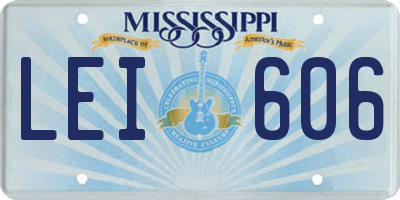 MS license plate LEI606