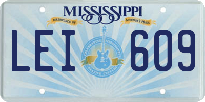 MS license plate LEI609