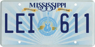 MS license plate LEI611