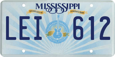 MS license plate LEI612