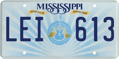 MS license plate LEI613