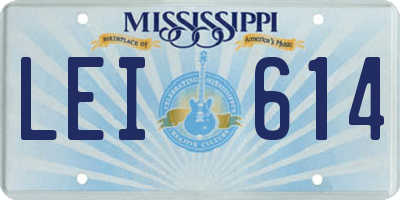 MS license plate LEI614