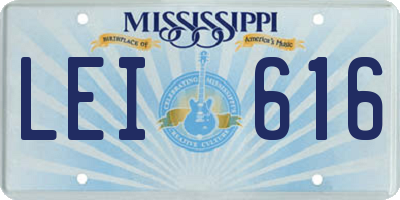 MS license plate LEI616