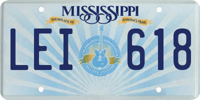 MS license plate LEI618
