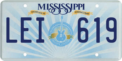 MS license plate LEI619