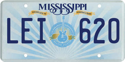 MS license plate LEI620