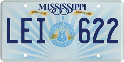 MS license plate LEI622