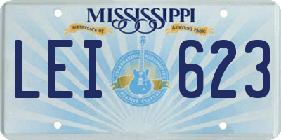 MS license plate LEI623