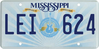 MS license plate LEI624
