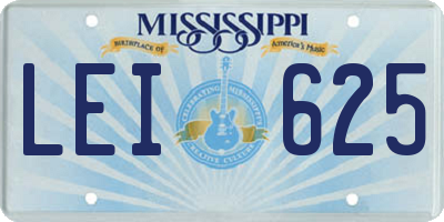 MS license plate LEI625