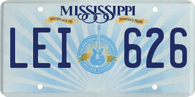 MS license plate LEI626