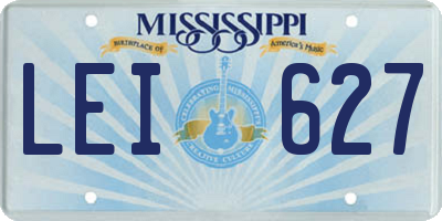 MS license plate LEI627