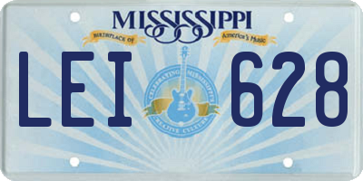 MS license plate LEI628