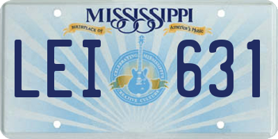 MS license plate LEI631
