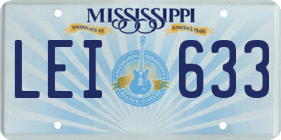 MS license plate LEI633